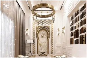 نماز کے کمرے کے لیے آرام دہ بیٹھنے کے انتظامات