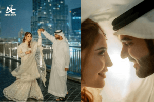 نیلم منیر اور ان کے شوہر محمد رشید کی نکاح کی تصویر، دبئی کے مشہور مقامات پر