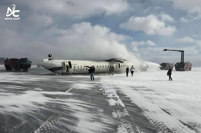 کینیڈا کے ٹورنٹو پیئرسن ایئرپورٹ پر ڈیلٹا ایئرلائن کے طیارے کو ہنگامی لینڈنگ کے دوران حادثہ پیش آیا، جس کے نتیجے میں جہاز الٹ گیا