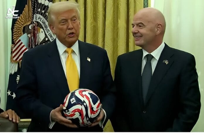 پاکستان کا تاریخی اعزاز: فیفا کلب ورلڈ کپ 2025 کا آفیشل فٹبال امریکی صدر اور فیفا چیف تک پہنچ گیا