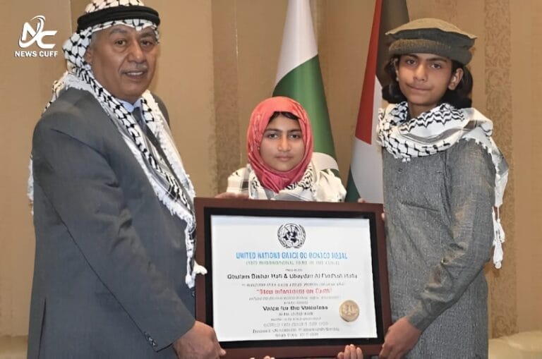 غزہ کے بچوں کے لیے آواز اٹھانے پر فلسطین نے پاکستانی بہن بھائی کو محبت اور خراجِ تحسین پیش کیا۔