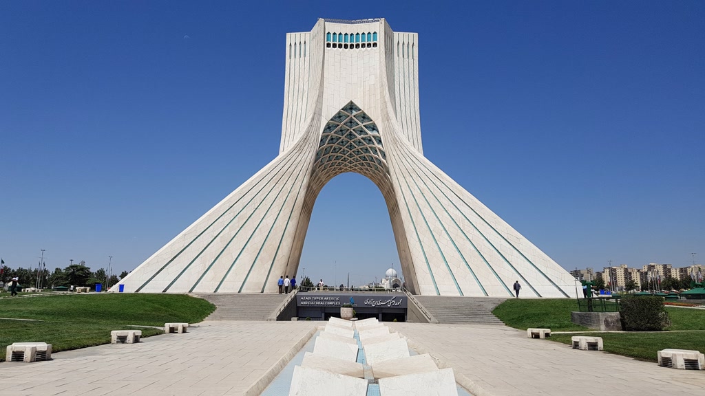 Azadi Tower in Tehran, Iran, the city where Pakistan, Saudi Arabia and Turkiye held mediation talks with Iran, shown in a file photograph.