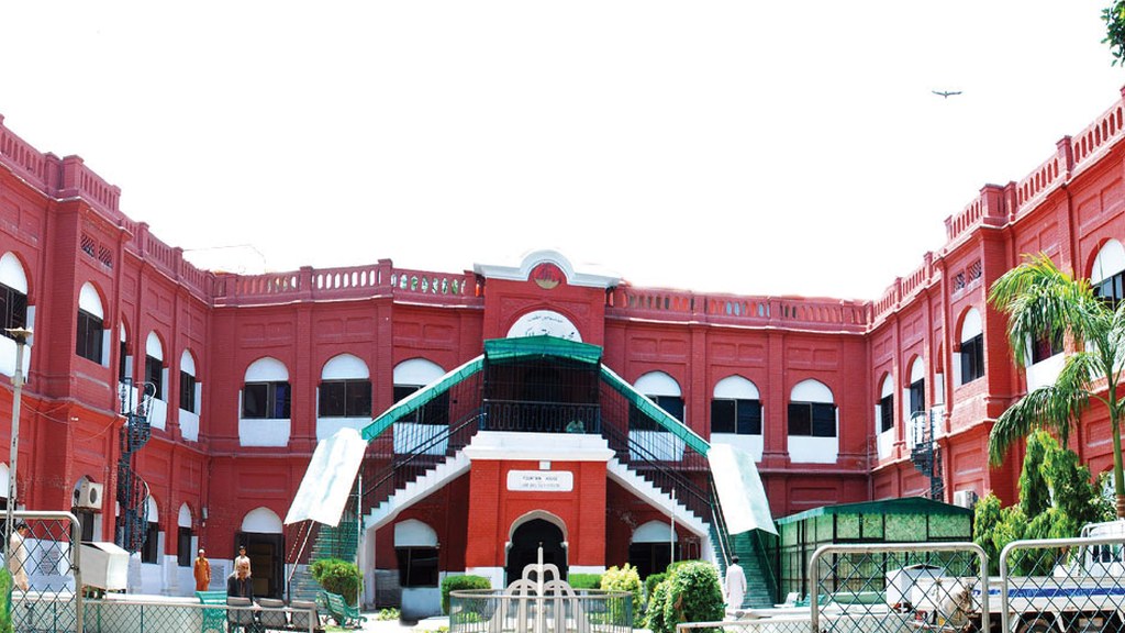 The red-brick main building of Fountain House in Lahore, Pakistan's best-known mental health rehabilitation centre