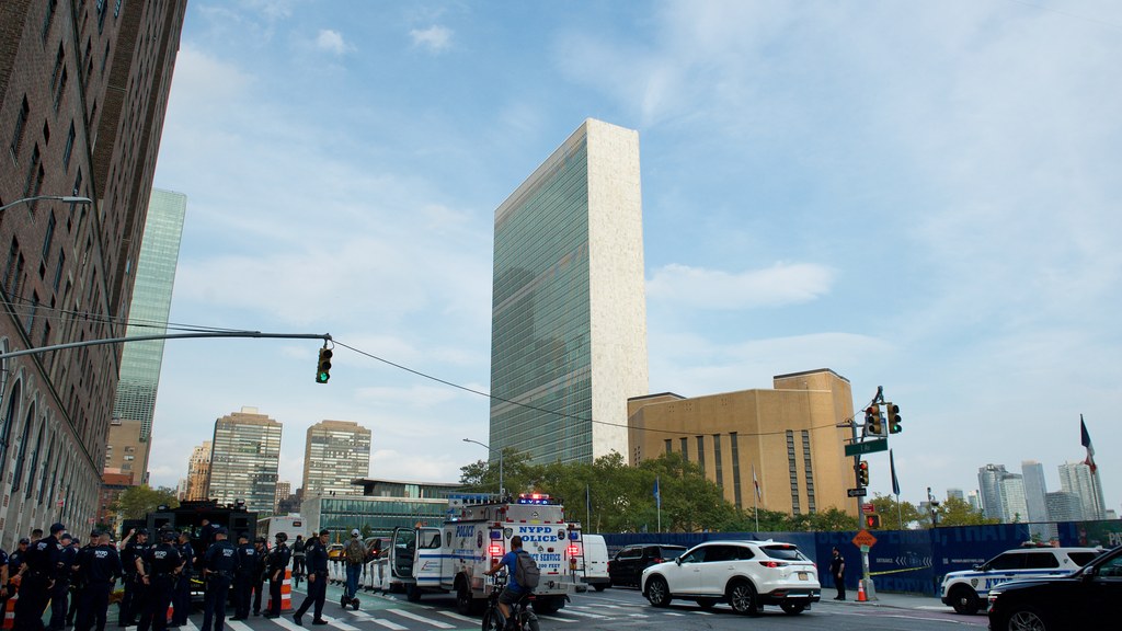 United Nations headquarters in New York, where Pakistan condemned Houthi attacks on Saudi Arabia at a Security Council debate