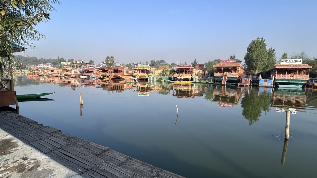 Houseboats on Dal Lake in Srinagar, Kashmir — file photo of the city at the centre of Kashmir Black Day