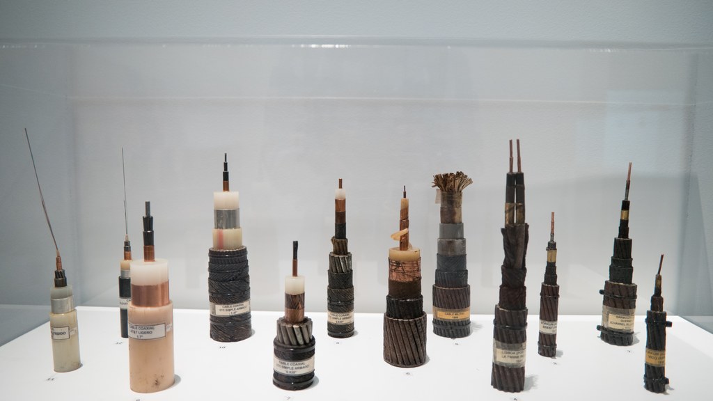 Samples of submarine communications cables, which carry international internet traffic under the sea.