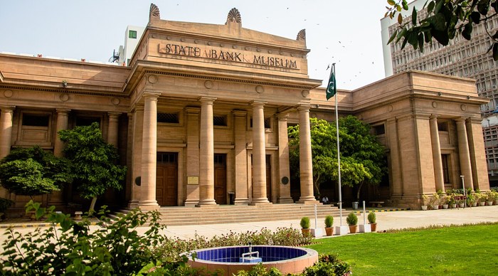 The old State Bank of Pakistan building in Karachi, now the State Bank Museum, on I. I. Chundrigar Road