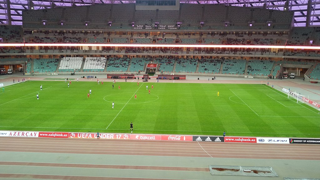 A youth football match in progress at a stadium in Baku, shown in a file photograph.