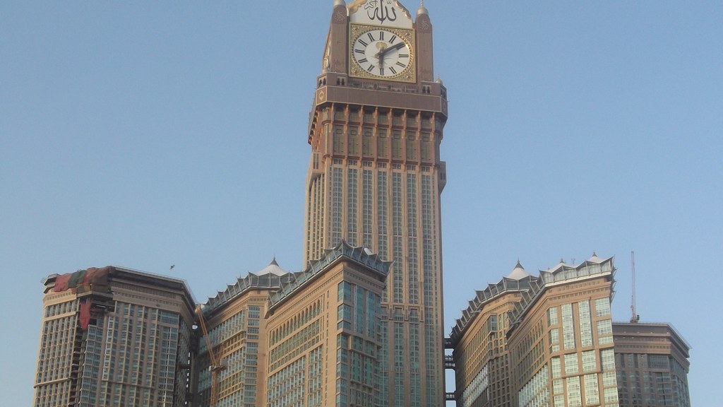 The Abraj Al Bait clock tower and surrounding towers in Makkah, Saudi Arabia
