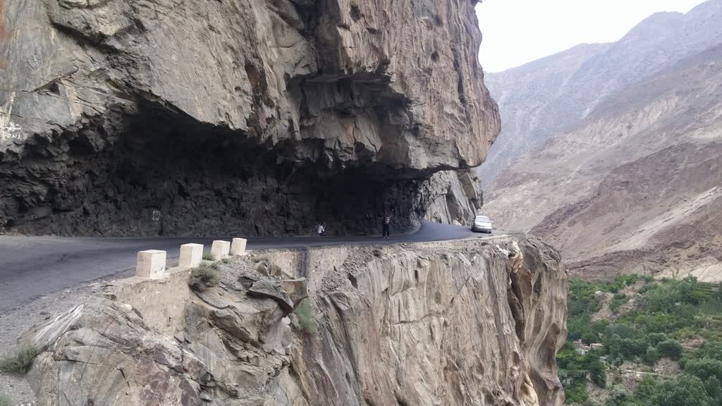 The winding Juglot–Skardu Baltistan Road cutting through the mountains of Gilgit-Baltistan.