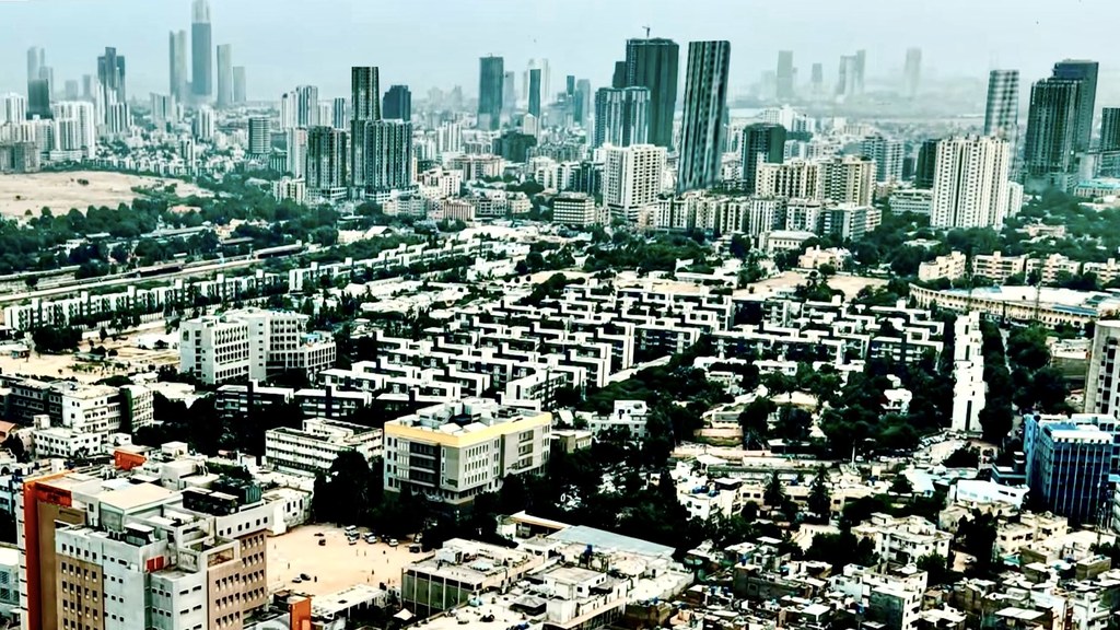 The Karachi skyline, the city where the newly approved federal Special Economic Zone, Karachi Industrial Park, is located.