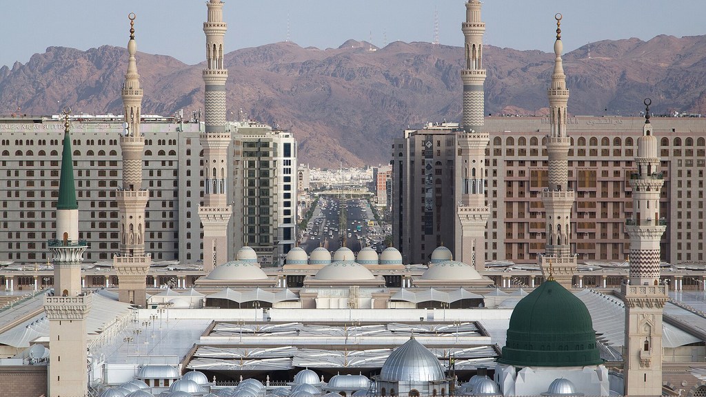 Masjid an-Nabawi in Madinah with its minarets and the Green Dome, as Pakistan observed a Day of Condemnation and solidarity with the Haramain Sharifain on Friday