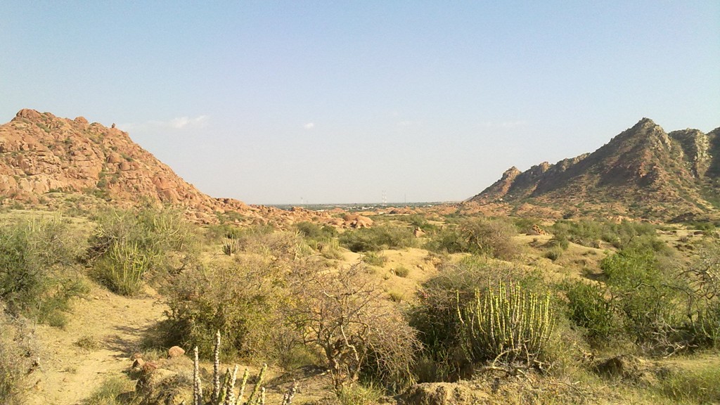 Nagarparkar town seen from the Karoonjhar Mountains, shown in a file photograph.