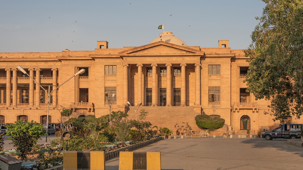 Sindh High Court building in Karachi, where a bench set aside most of the censor board cuts ordered in the film Ghost School