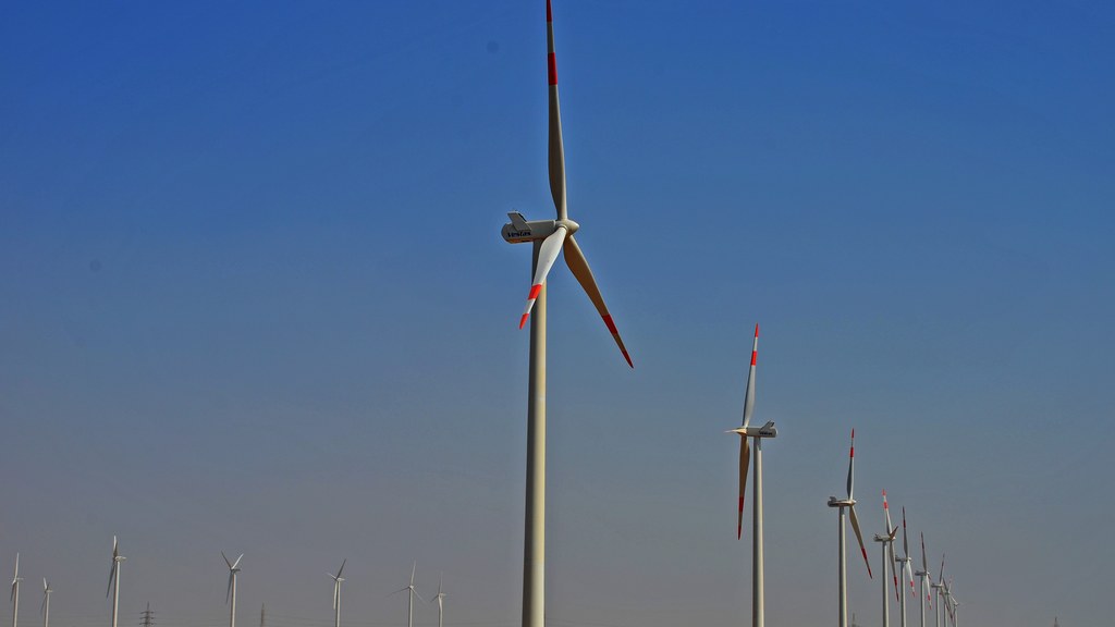 Wind turbines at the Jhimpir wind farm in Thatta district, Sindh — the province's wind corridor that Chief Minister Murad Ali Shah highlighted to Shanghai Electric