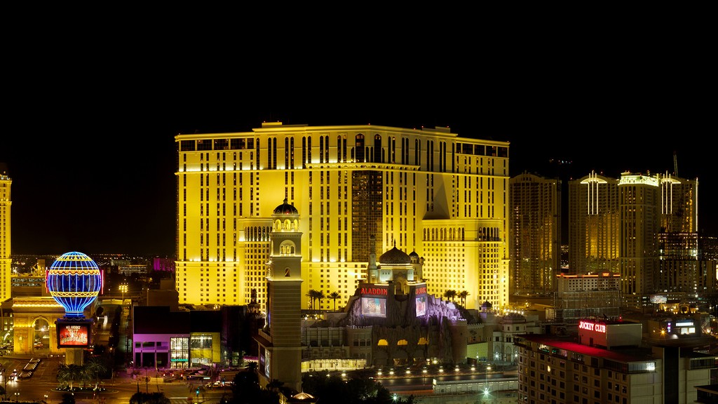 The Las Vegas Strip at night in the United States, the city from which JazzCash's Money20/20 USA Silver Award was announced