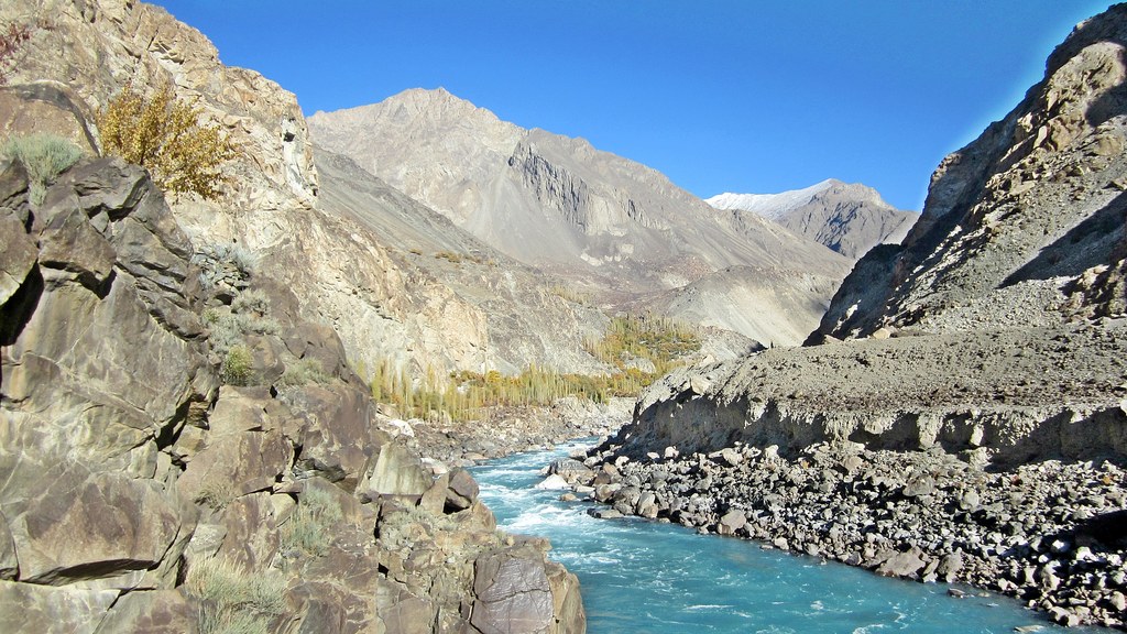 The Indus river valley in Kharmang district, Gilgit-Baltistan, where the Suspolo festival was held