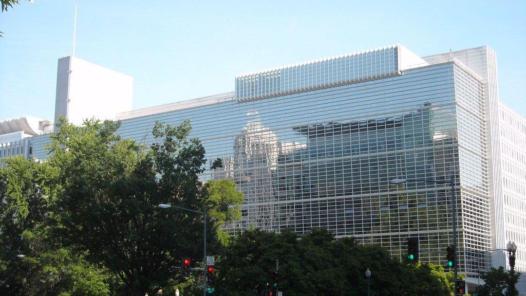 The glass headquarters building of the World Bank in Washington DC, whose Board of Governors Pakistan will chair in 2027 alongside the IMF board