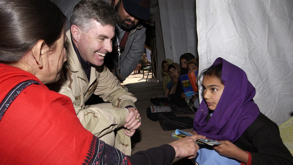 Schoolgirls at Narul Girls High School in Muzaffarabad, Pakistan (US Navy photo)
